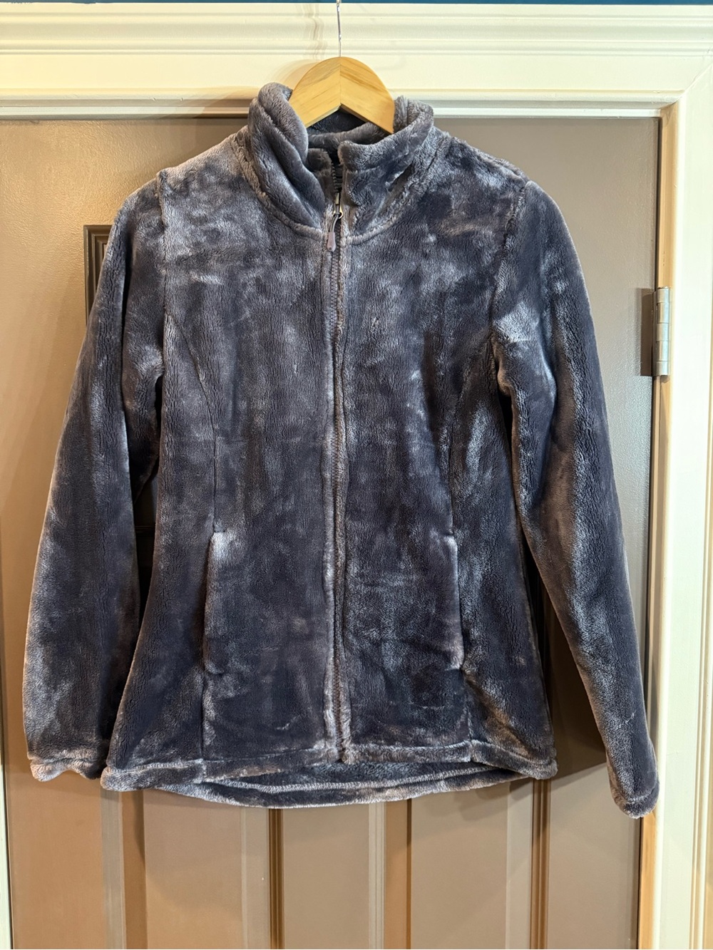 32 Degrees Plush Full-Zip Teddy Jacket - Gray